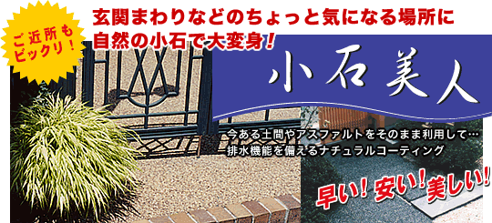 玄関まわりなどのちょっと気になる場所に自然の小石で大変身!